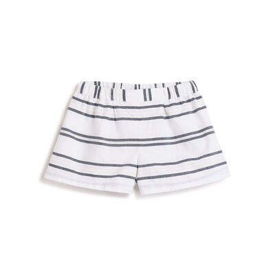 Girls White and Blue Striped Shorts
